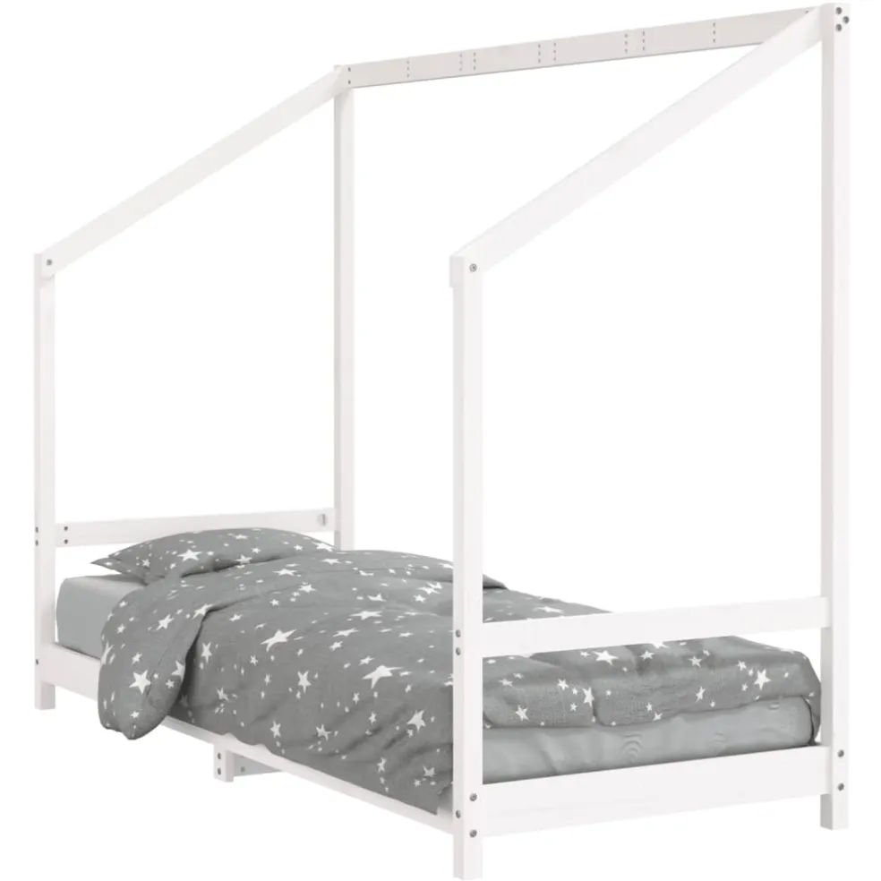 vidaXL Kinderbedframe 80x200 cm massief grenenhout wit