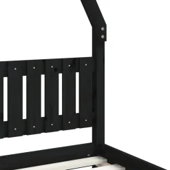 vidaXL Kinderbedframe 80x200 cm massief grenenhout zwart