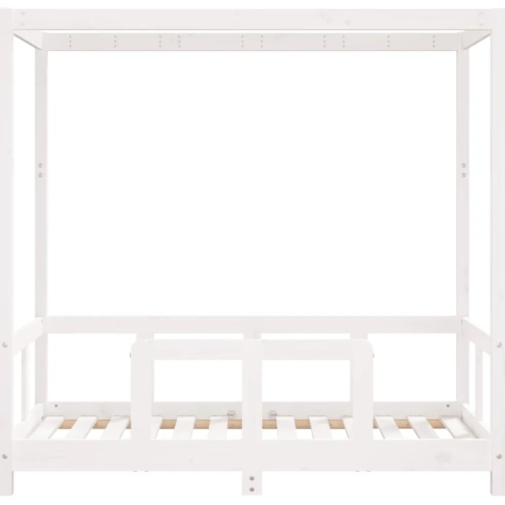 vidaXL Kinderbedframe 70x140 cm massief grenenhout wit