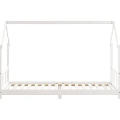 vidaXL Kinderbedframe 90x200 cm massief grenenhout wit
