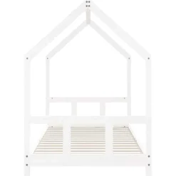 vidaXL Kinderbedframe 90x200 cm massief grenenhout wit