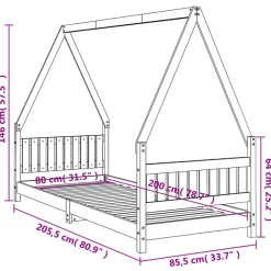 vidaXL Kinderbedframe 80x200 cm massief grenenhout