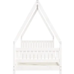 vidaXL Kinderbedframe 90x200 cm massief grenenhout wit