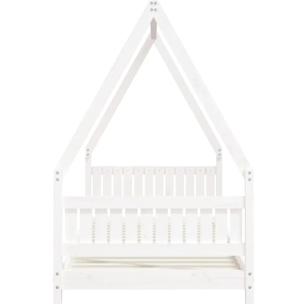 vidaXL Kinderbedframe 90x200 cm massief grenenhout wit