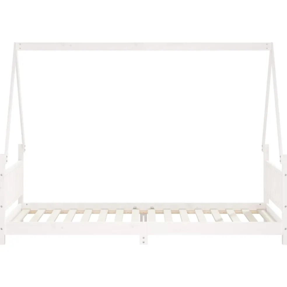 vidaXL Kinderbedframe 90x200 cm massief grenenhout wit
