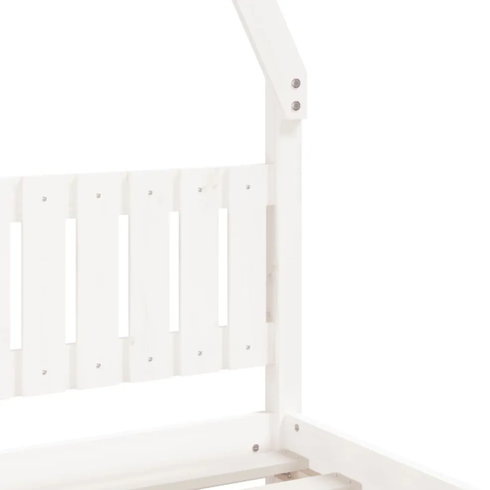 vidaXL Kinderbedframe 90x200 cm massief grenenhout wit