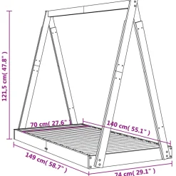 vidaXL Kinderbedframe 70x140 cm massief grenenhout