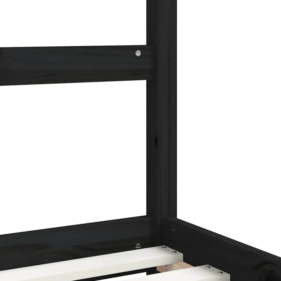 vidaXL Kinderbedframe 80x200 cm massief grenenhout zwart
