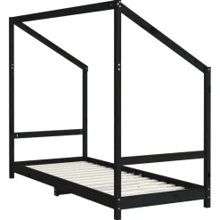 vidaXL Kinderbedframe 2x(80x200) cm massief grenenhout zwart