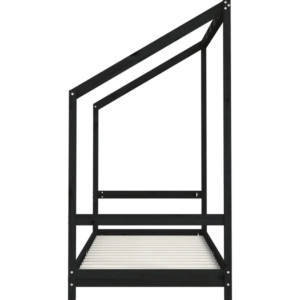 vidaXL Kinderbedframe 2x(80x200) cm massief grenenhout zwart