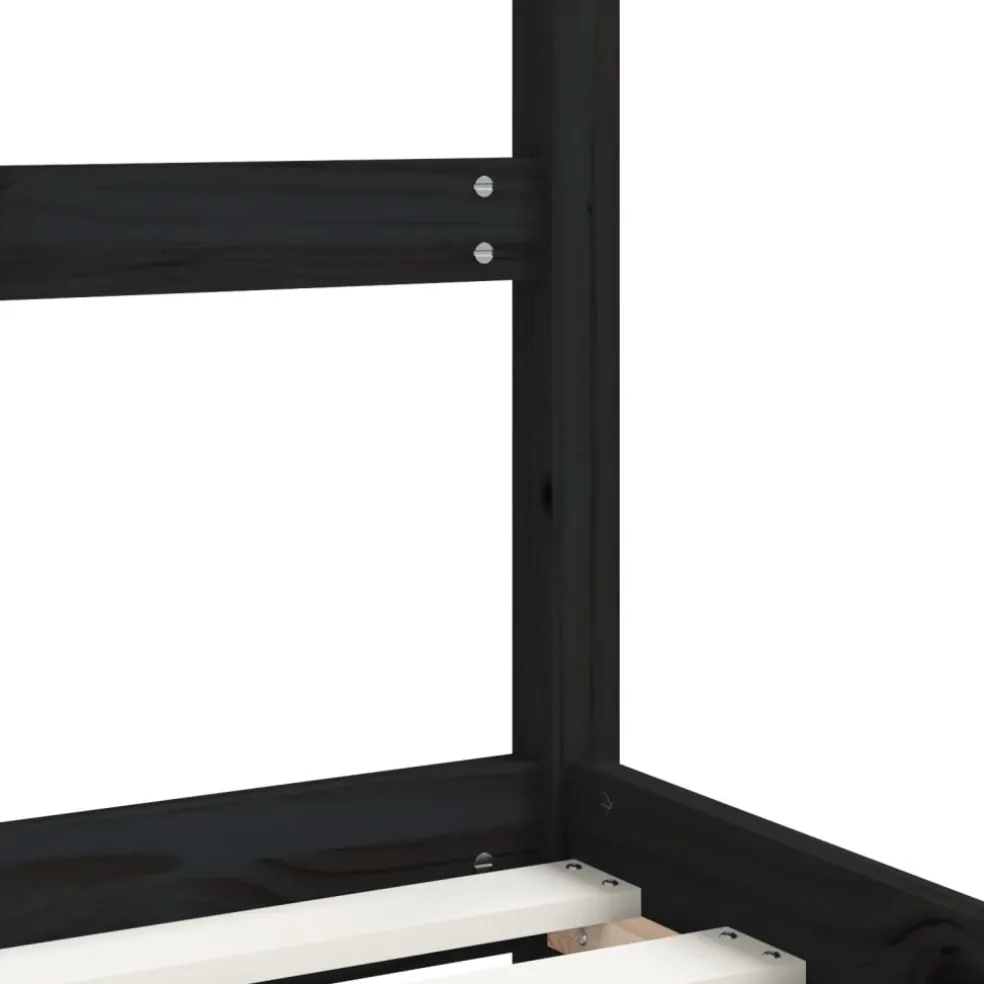 vidaXL Kinderbedframe 2x(80x200) cm massief grenenhout zwart