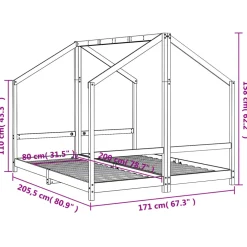 vidaXL Kinderbedframe 2x(80x200) cm massief grenenhout zwart