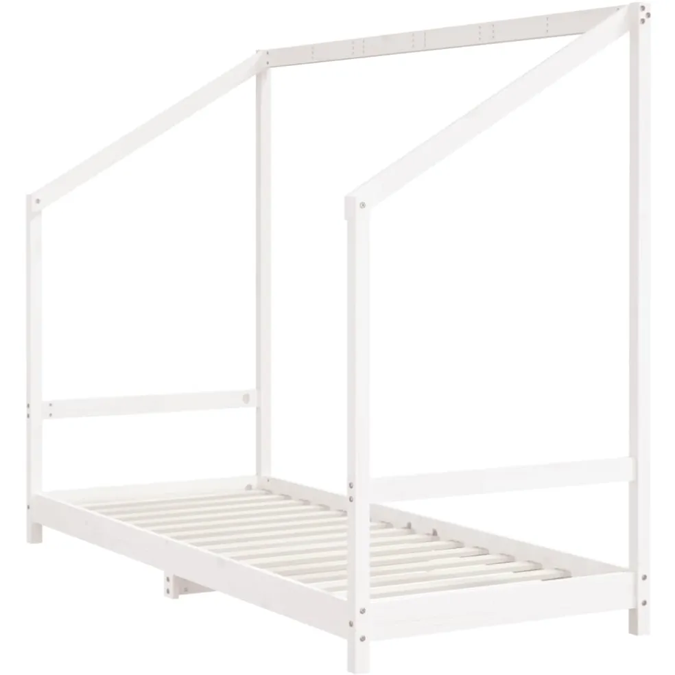 vidaXL Kinderbedframe 2x(80x200) cm massief grenenhout wit