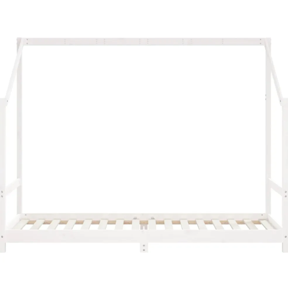 vidaXL Kinderbedframe 2x(80x200) cm massief grenenhout wit