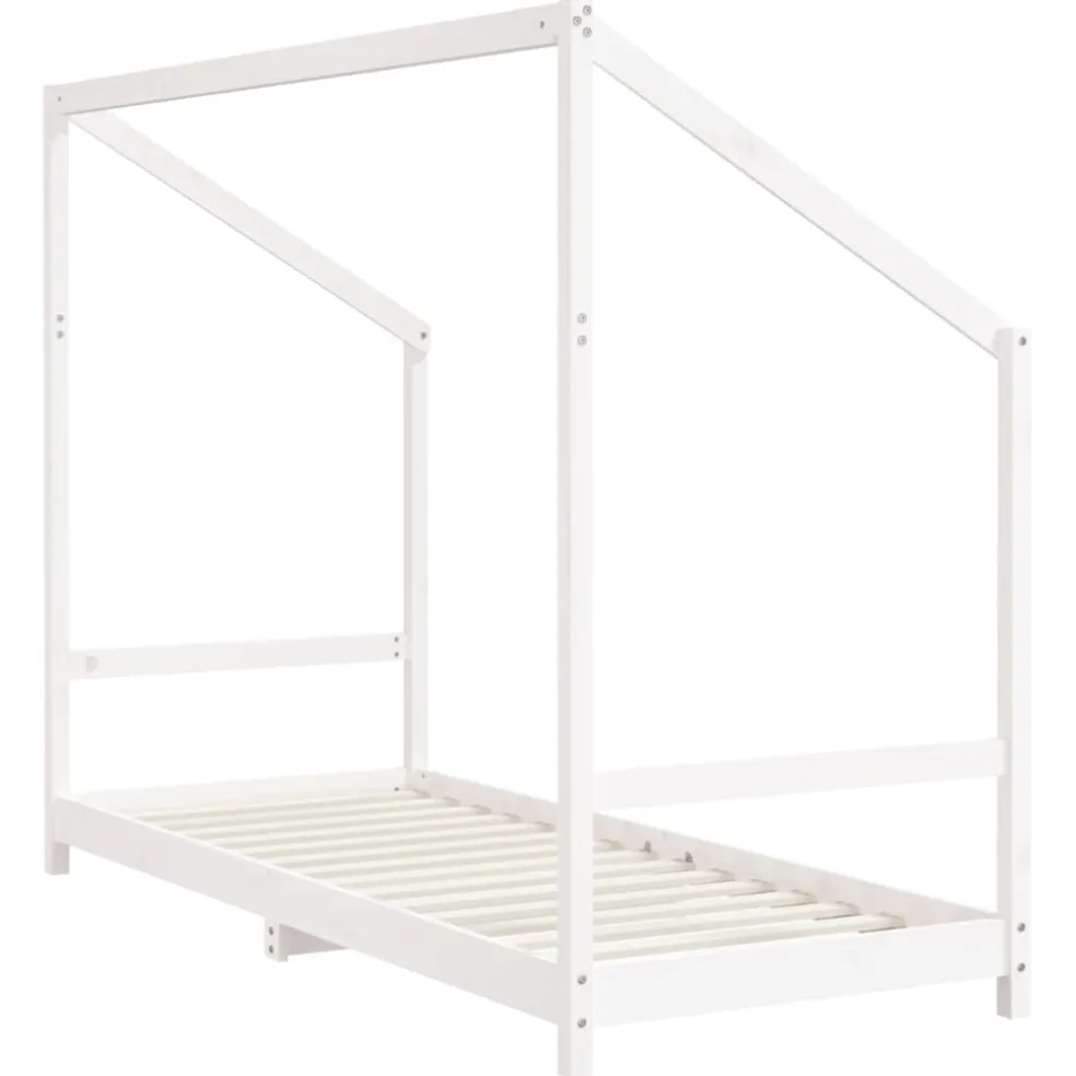 vidaXL Kinderbedframe 2x(80x200) cm massief grenenhout wit