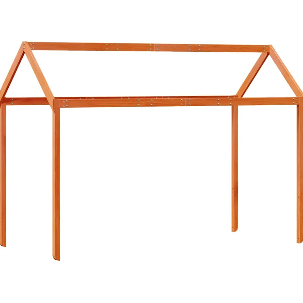 vidaXL Kinderbedhuisje 217x95,5x159 cm massief grenenhout wasbruin