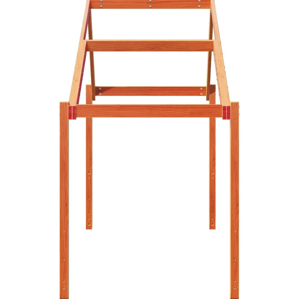 vidaXL Kinderbedhuisje 213x95,5x144,5 cm massief grenenhout wasbruin