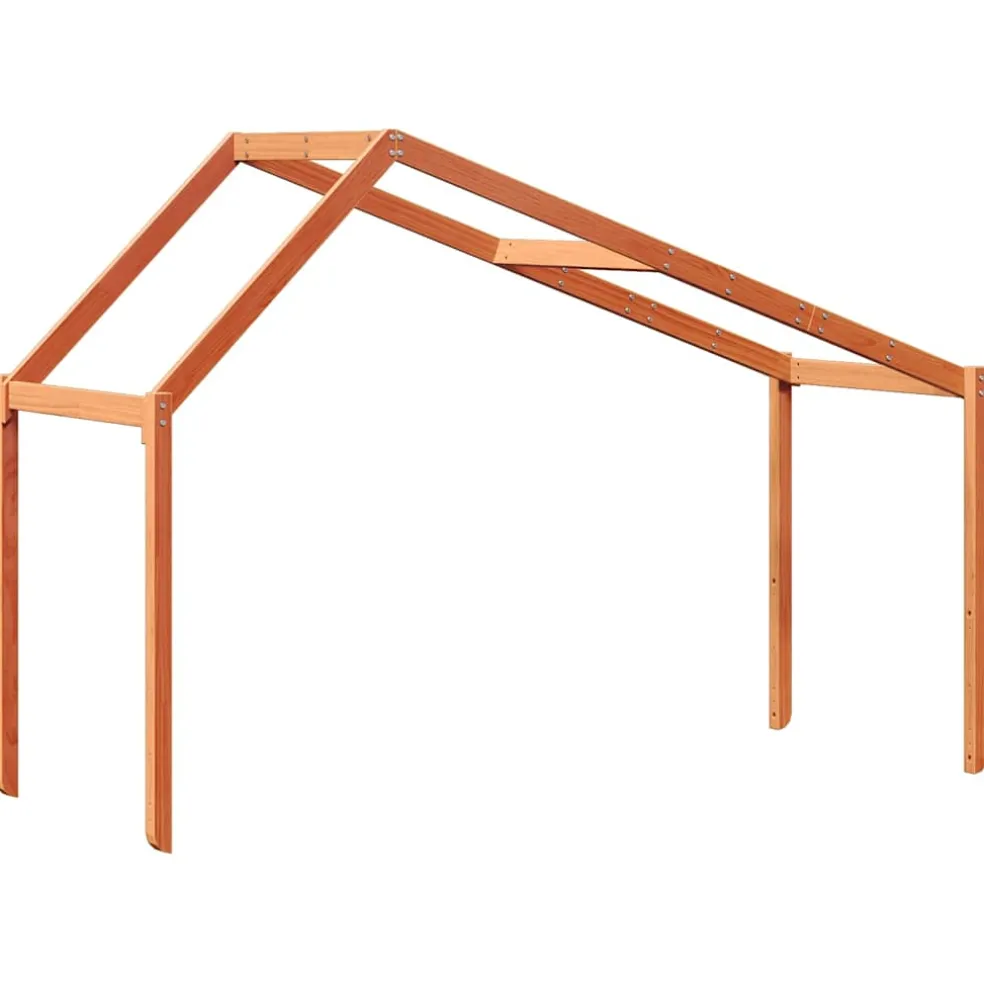 vidaXL Kinderbedhuisje 213x95,5x144,5 cm massief grenenhout wasbruin