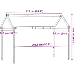 vidaXL Kinderbedhuisje 60x89x134,5 cm massief grenenhout