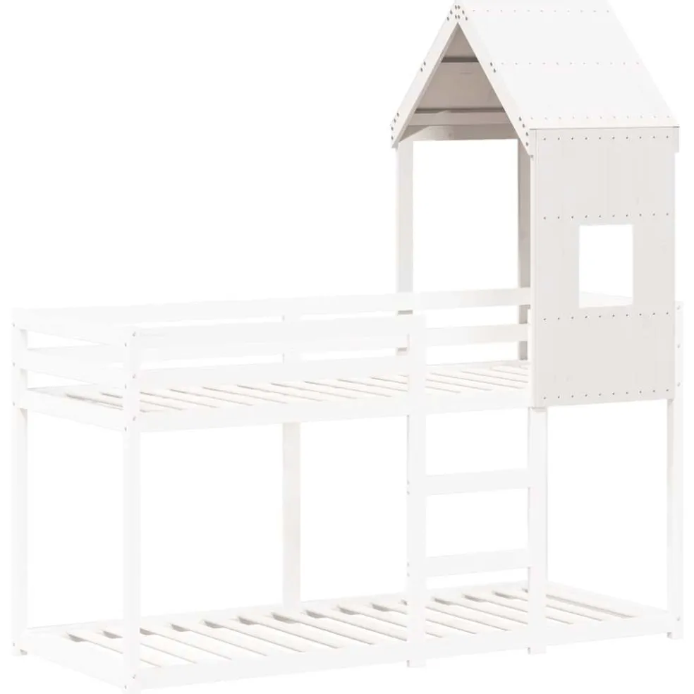 vidaXL Kinderbedhuisje 60x89x134,5 cm massief grenenhout wit