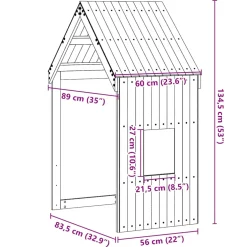 vidaXL Kinderbedhuisje 60x89x134,5 cm massief grenenhout wit