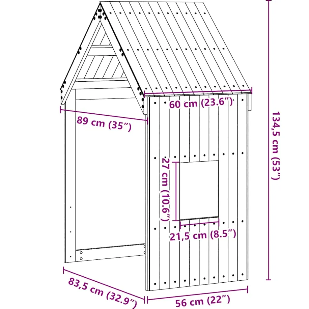 vidaXL Kinderbedhuisje 60x89x134,5 cm massief grenenhout wit