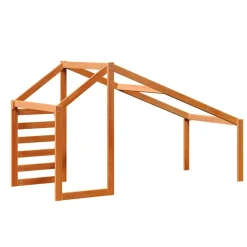 vidaXL Kinderbedhuisje 198x87x113 cm massief grenenhout wasbruin