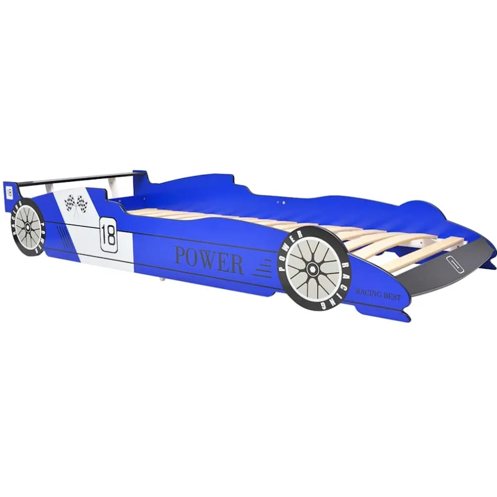 vidaXL Kinderbed raceauto blauw 90x200 cm