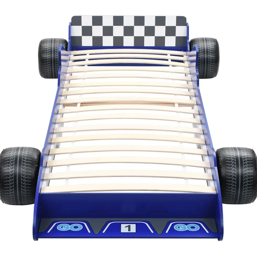 vidaXL Kinderbed raceauto blauw 90x200 cm