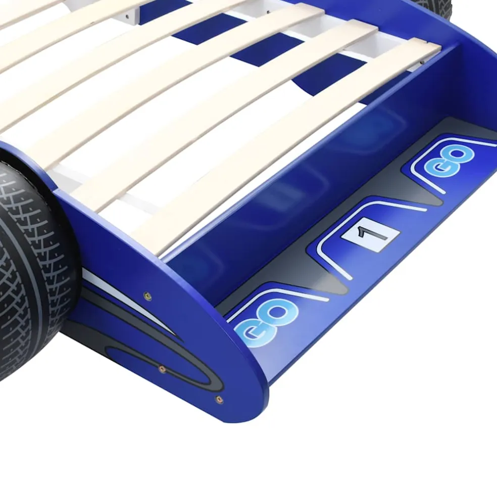 vidaXL Kinderbed raceauto blauw 90x200 cm