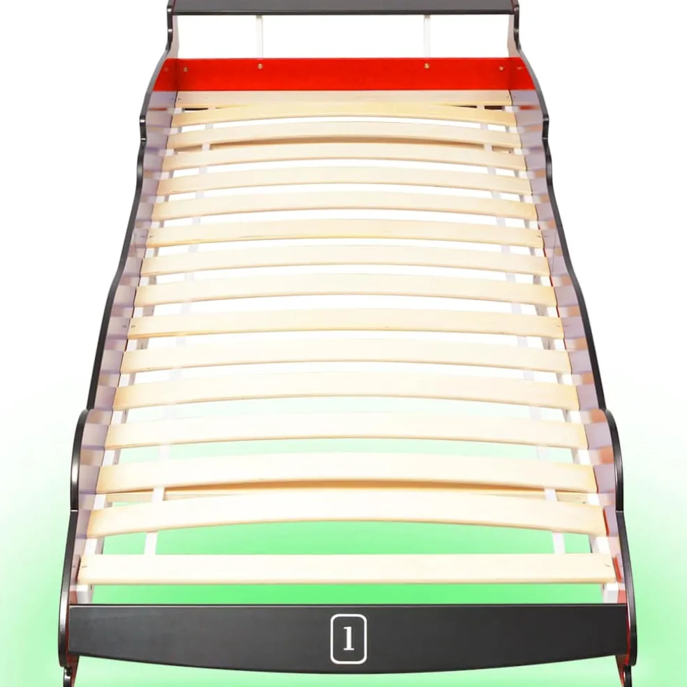 vidaXL Kinderbed raceauto met LED-verlichting rood 90x200 cm