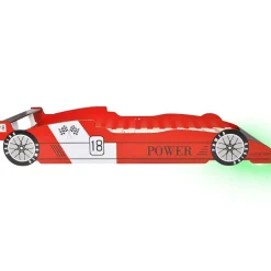 vidaXL Kinderbed raceauto met LED-verlichting rood 90x200 cm