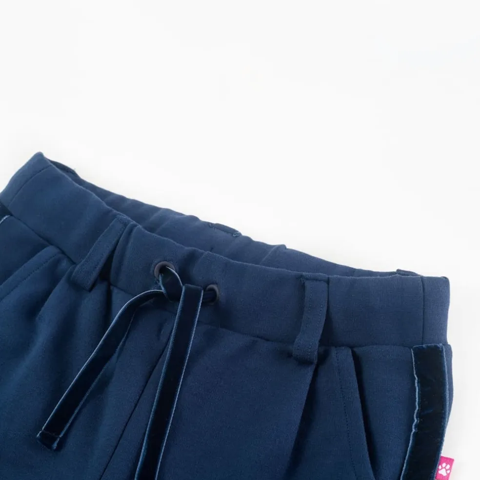 vidaXL Kinderbroek met zwarte bies 104 marineblauw