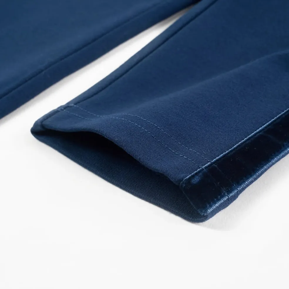 vidaXL Kinderbroek met zwarte bies 104 marineblauw