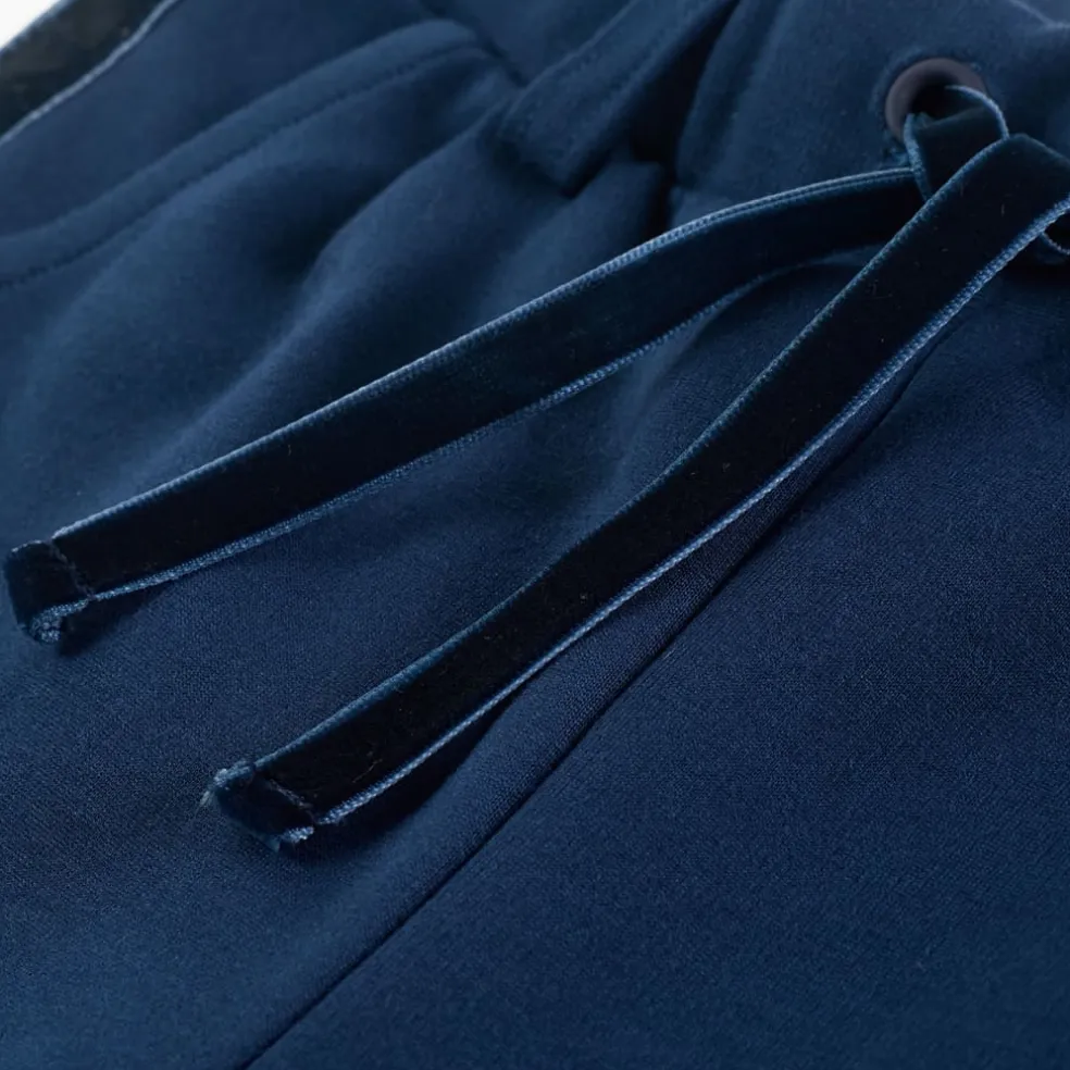 vidaXL Kinderbroek met zwarte bies 104 marineblauw