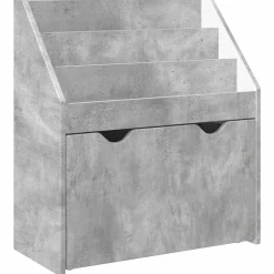 vidaXL Kinderen Boekenkast Beton Grijs 60 x 29,5 x 69 cm Bewerkt hout