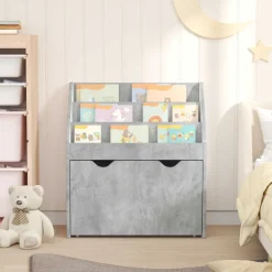 vidaXL Kinderen Boekenkast Beton Grijs 60 x 29,5 x 69 cm Bewerkt hout