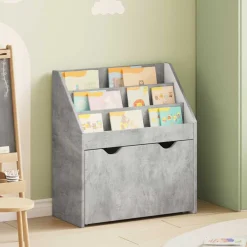 vidaXL Kinderen Boekenkast Beton Grijs 60 x 29,5 x 69 cm Bewerkt hout