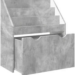 vidaXL Kinderen Boekenkast Beton Grijs 60 x 29,5 x 69 cm Bewerkt hout