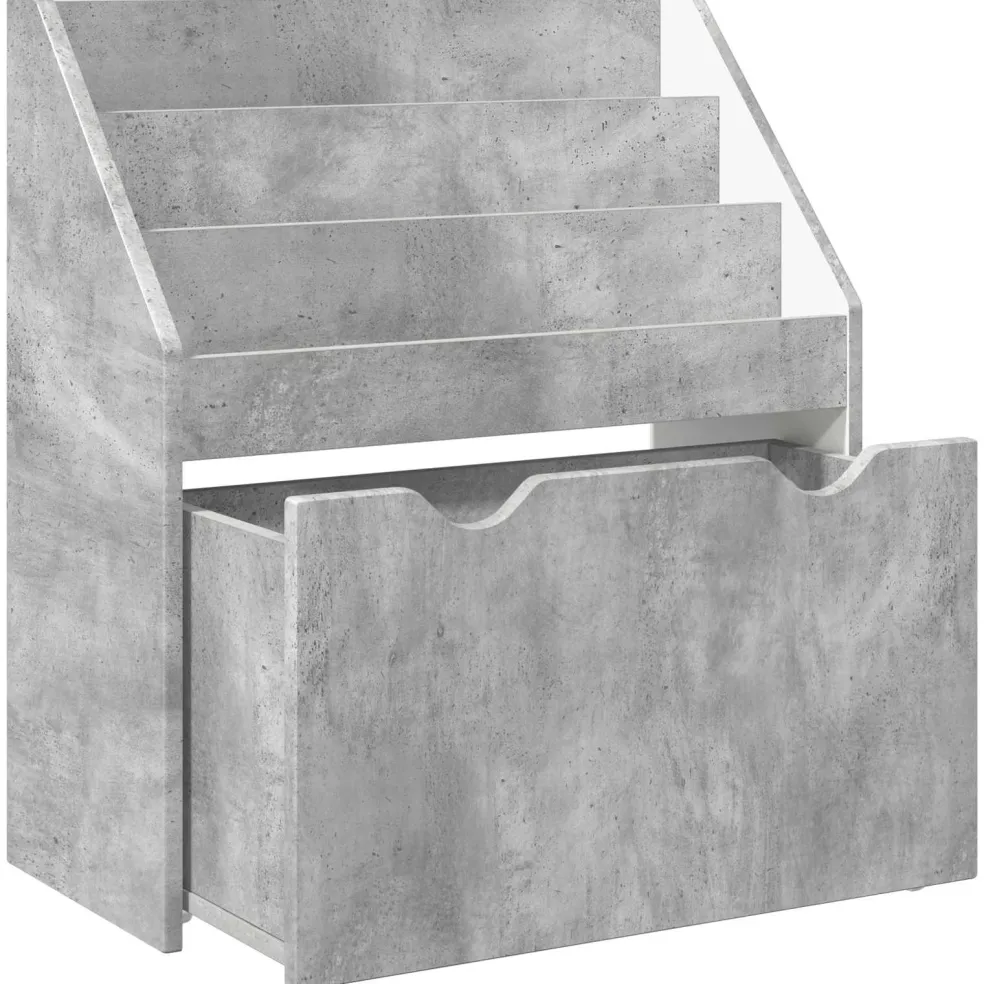 vidaXL Kinderen Boekenkast Beton Grijs 60 x 29,5 x 69 cm Bewerkt hout
