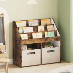 vidaXL Kinderen Boekenkast Gerookt eiken 72,5 x 29,5 x 69 cm