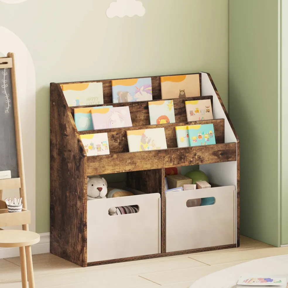 vidaXL Kinderen Boekenkast Gerookt eiken 72,5 x 29,5 x 69 cm