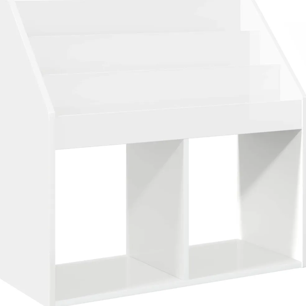 vidaXL Kinderen Boekenkast Hoogglans wit 72,5 x 29,5 x 69 cm