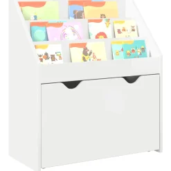 vidaXL Kinderen Boekenkast met lade Hoogglans wit 60 x 29,5 x 69 cm