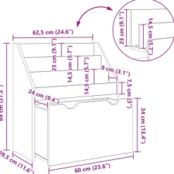 vidaXL Kinderen Boekenkast met lade Hoogglans wit 60 x 29,5 x 69 cm