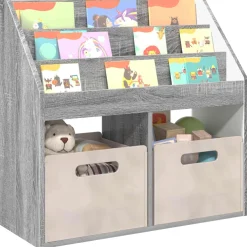 vidaXL Kinderen Boekenkast met opslag Grijs Sonoma 72,5 x 29,5 x 69 cm