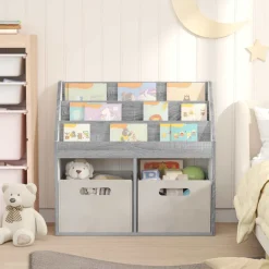 vidaXL Kinderen Boekenkast met opslag Grijs Sonoma 72,5 x 29,5 x 69 cm