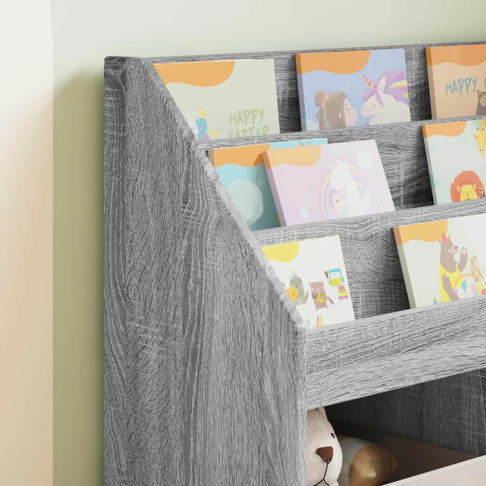 vidaXL Kinderen Boekenkast met opslag Grijs Sonoma 72,5 x 29,5 x 69 cm