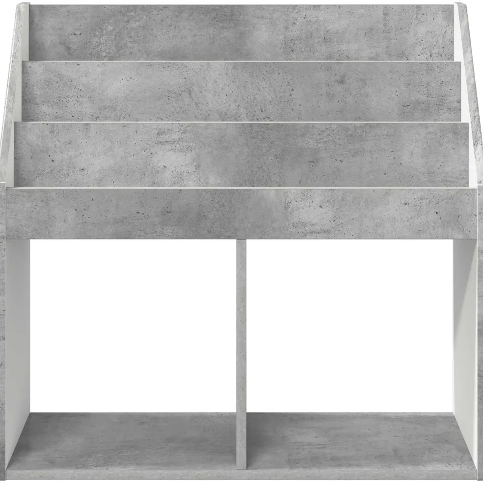 vidaXL Kinderen Boekenkast met opslag Beton Grijs 72,5 x 29,5 x 69 cm