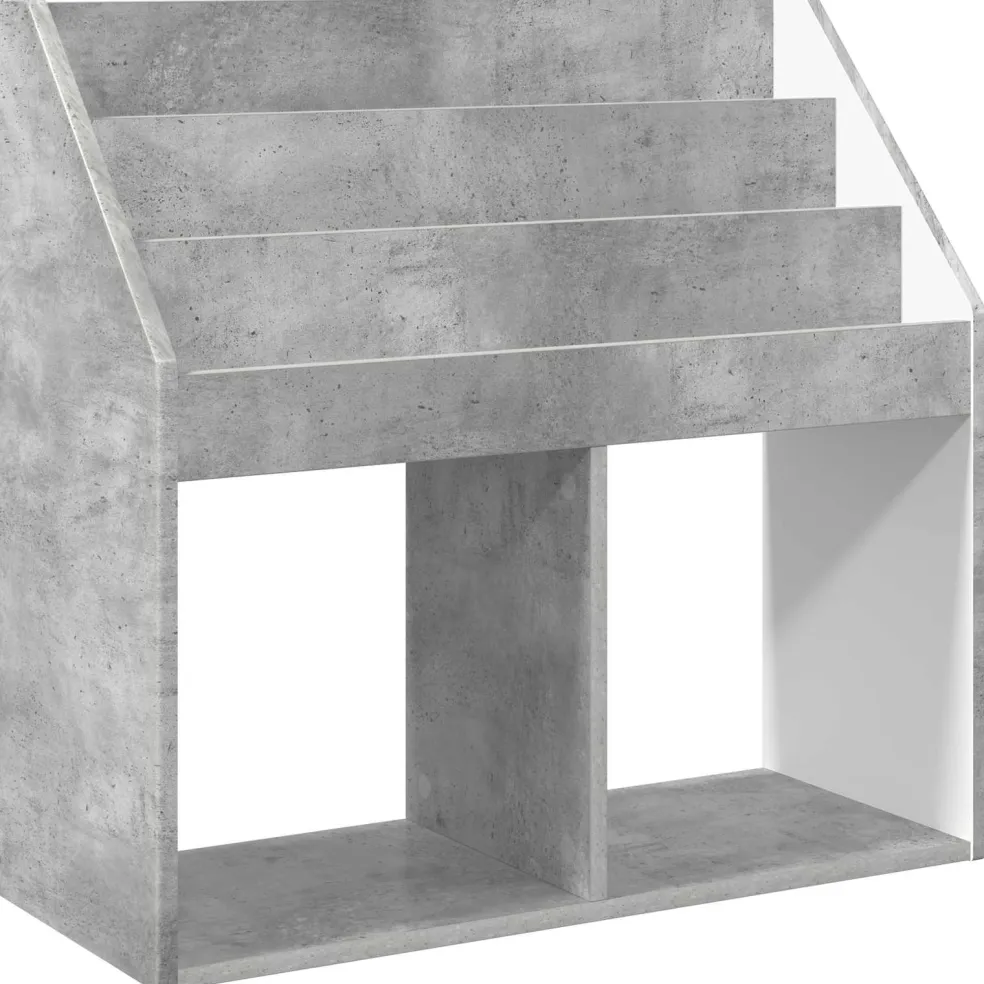 vidaXL Kinderen Boekenkast met opslag Beton Grijs 72,5 x 29,5 x 69 cm